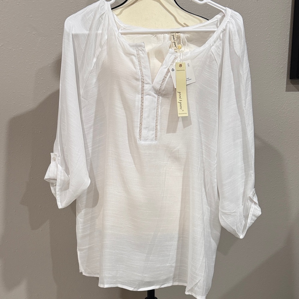 Grand & Greene White Tunic Top